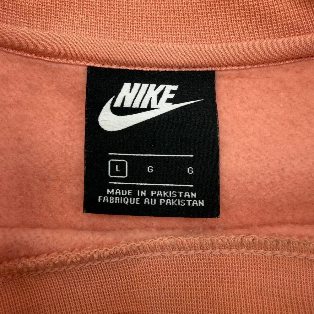 Nike Just Do It Box Logo Fleece Crewneck Sweatshirt Peach Coral Mens Large
